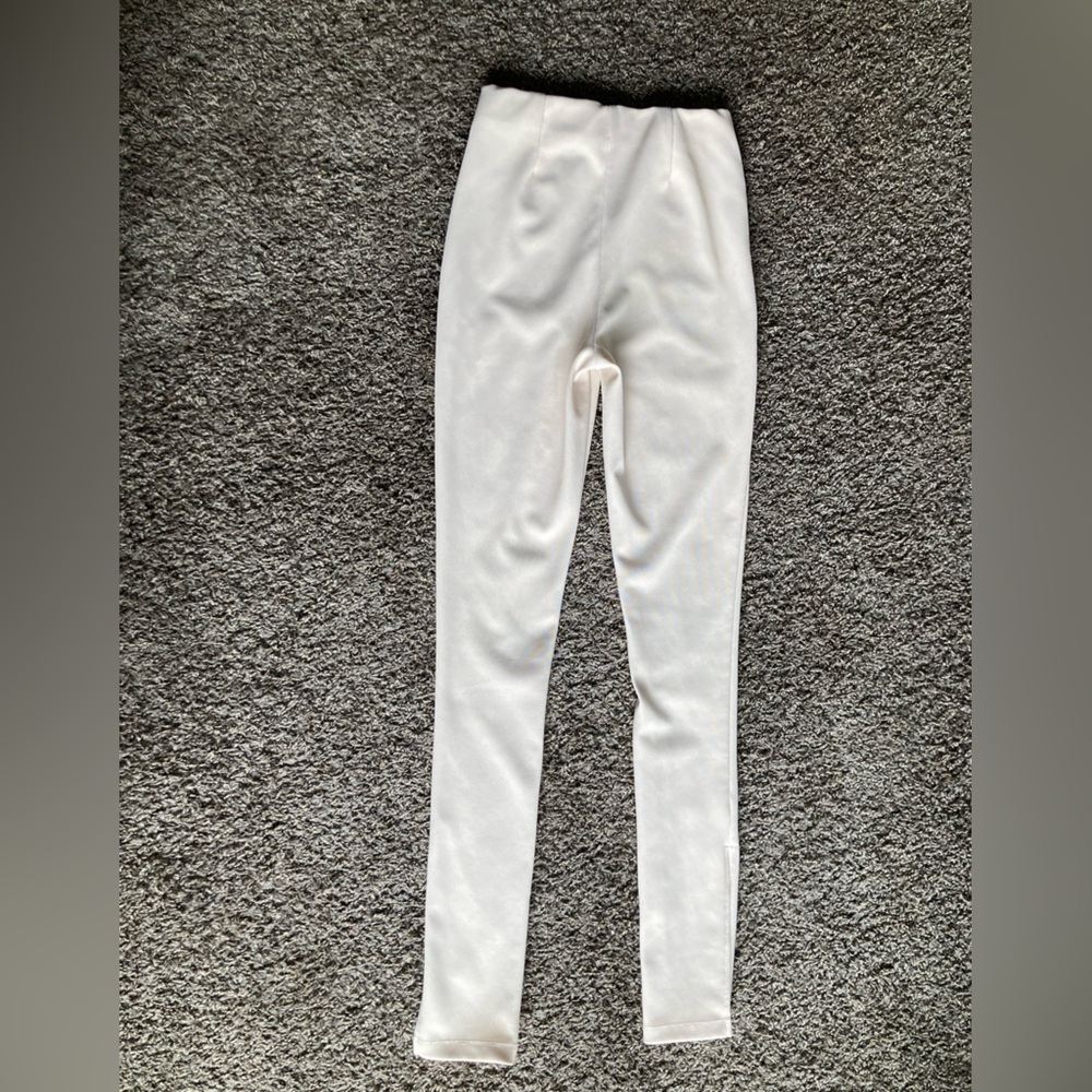 Zara Cream Ribbed Trousers - Picture 2 of 7